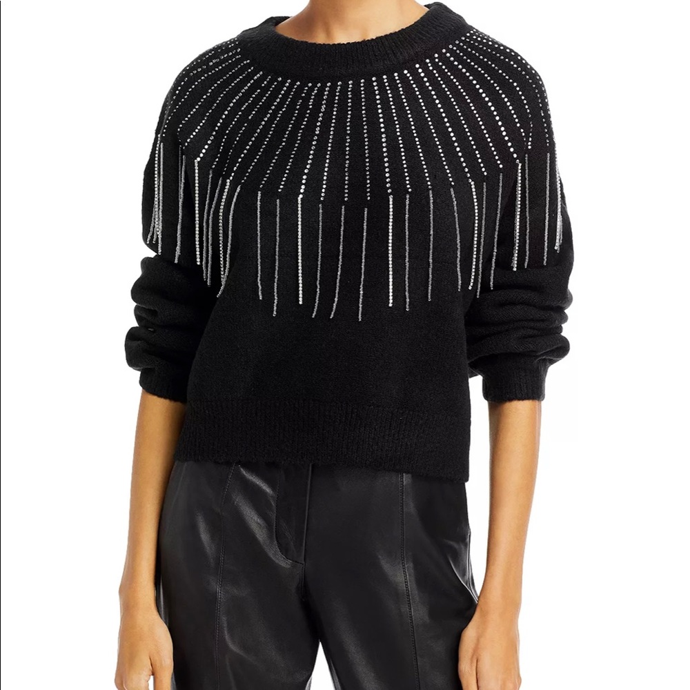 Idol rhinestone fringe knit sweater (worn once)